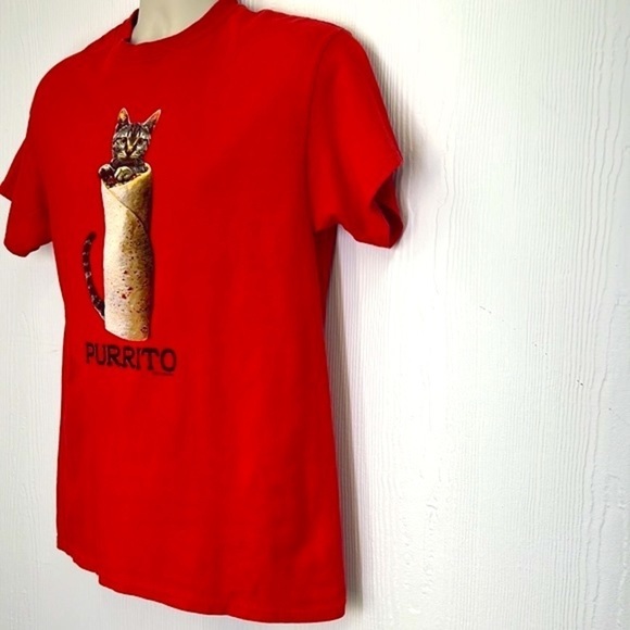 FSD - Cat In A Burrito Called Purrito Graphic Short Sleeve T Shirt Size Medium - Picture 5 of 9